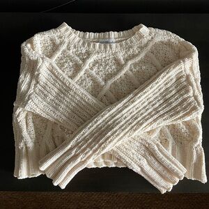 Arizona Jean Company Cream Cable Knit Sweater
